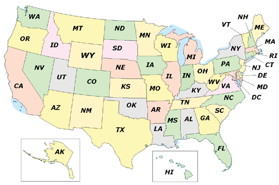 Usa Area Code Listed By State Usa Area Code By State